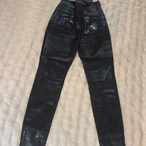 Philipp Plein Black Coated Skinny Jeans